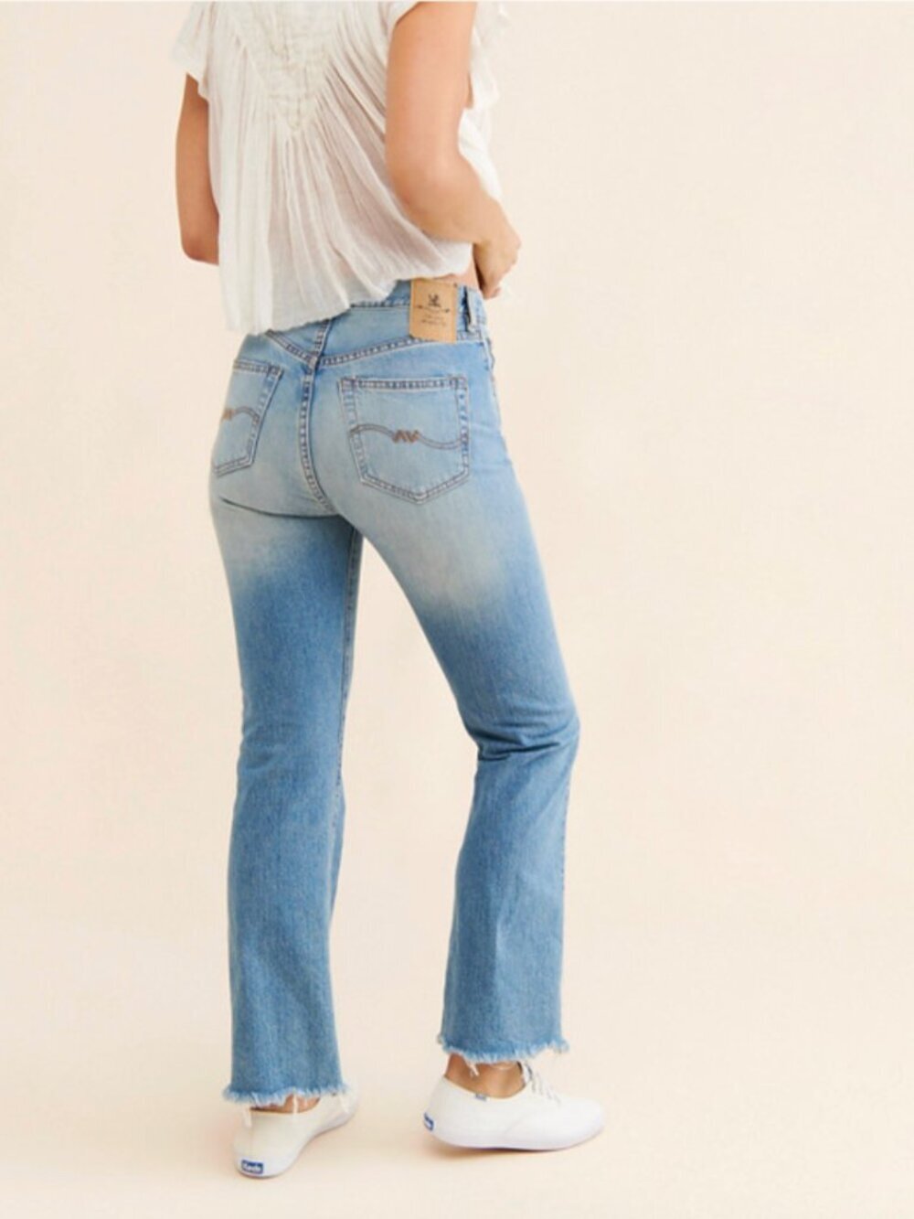 Denimist Jaclyn Slim Kick Cropped Jeans Raw Hem Size 27 - Picture 2 of 9